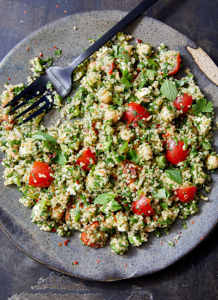From Flavors of the Sun: Quinoa Tabbouleh with Chickpeas