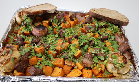 Moroccan Lamb Sheet Pan Dinner